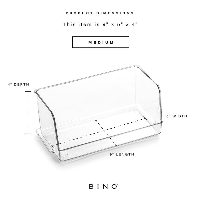 BINO | Stackable Plastic Storage Bins, Medium | THE MYRIAD COLLECTION | Multipurpose Bins | Pantry Organizers And Storage | Home Organization Containers | Clear Plastic Fridge Bin | Freezer Organizer - Image 3